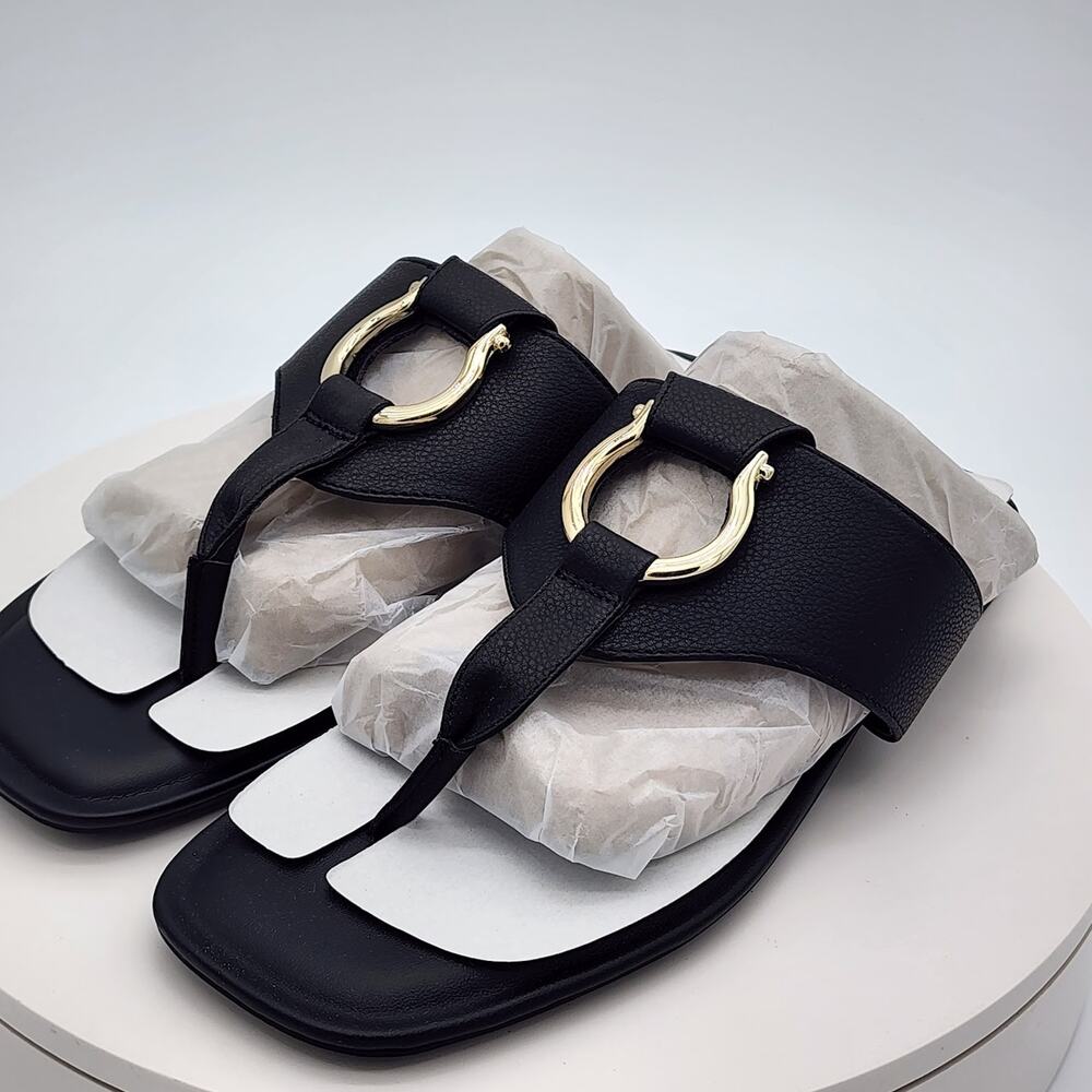 NEW - Giani Bernini YurnieEP Black Thong Slide Sandals Women's 11 M - Picture 4 of 7